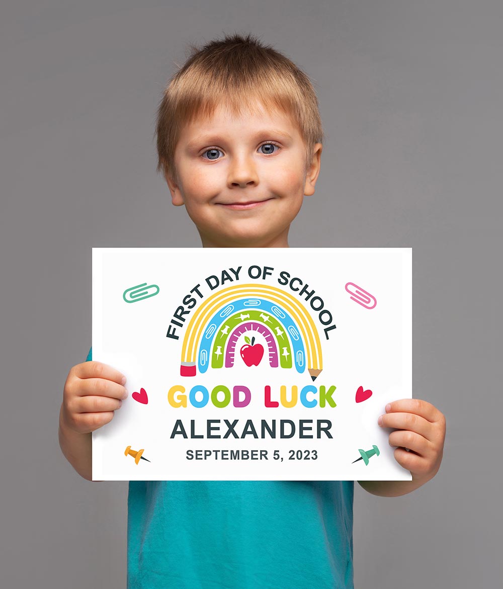 personalized first day of school sign